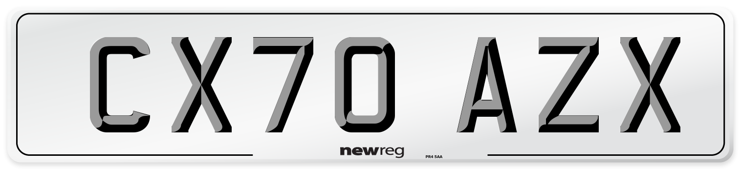 CX70 AZX Number Plate from New Reg